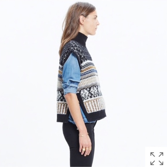 Madewell knit wool sweater vest with side slits. Womens small. - Picture 2 of 11